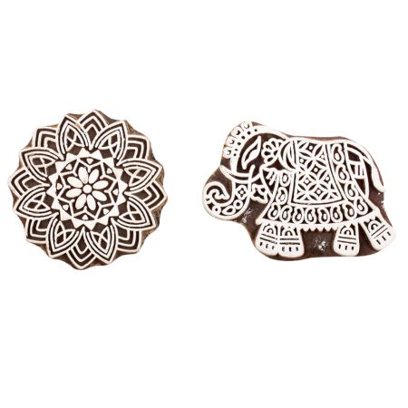 Set of 2 Piece New Mix Wooden Printing Block